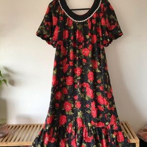 Vintage Floral Maxi Dress